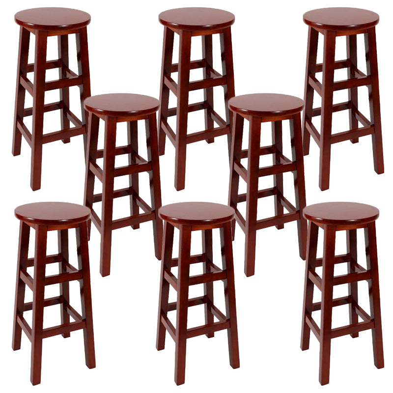Modern Style Bar Stool Solid Wood Backless Bar Stools for Dining Room