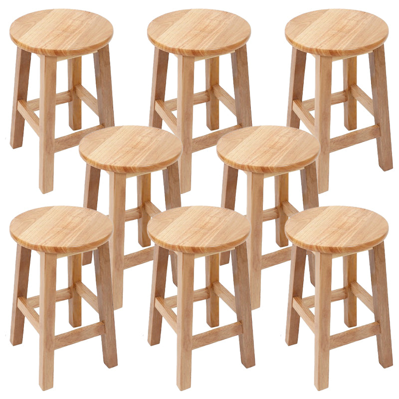Modern Style Bar Stool Solid Wood Backless Bar Stools for Dining Room