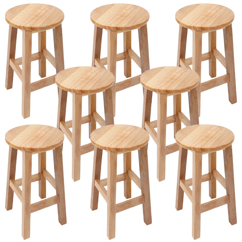 Modern Style Bar Stool Solid Wood Backless Bar Stools for Dining Room