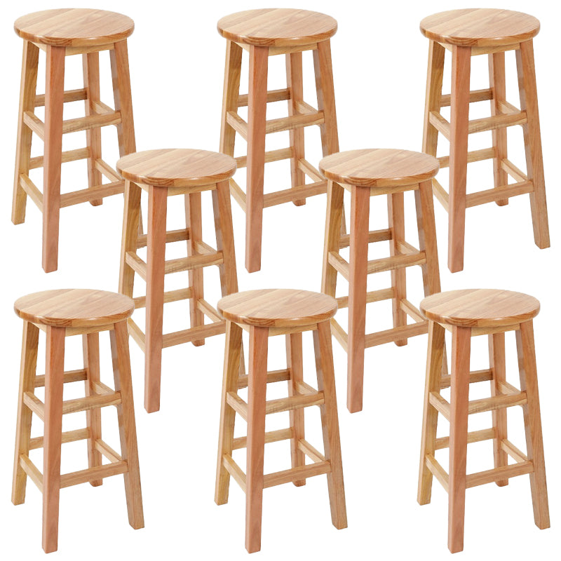 Modern Style Bar Stool Solid Wood Backless Bar Stools for Dining Room