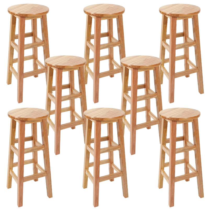 Modern Style Bar Stool Solid Wood Backless Bar Stools for Dining Room