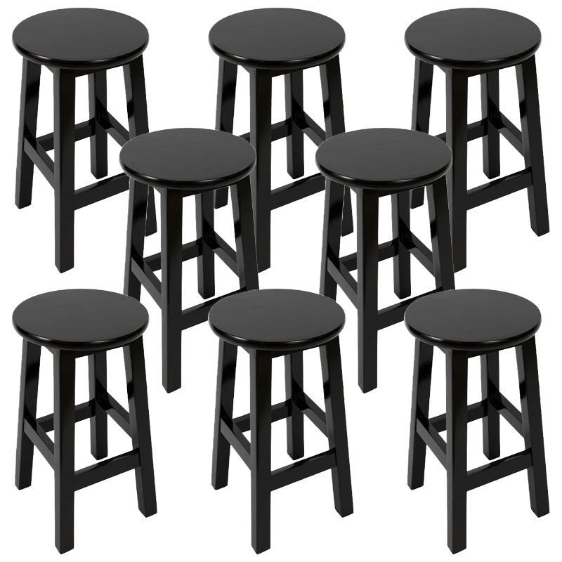 Modern Style Bar Stool Solid Wood Backless Bar Stools for Dining Room