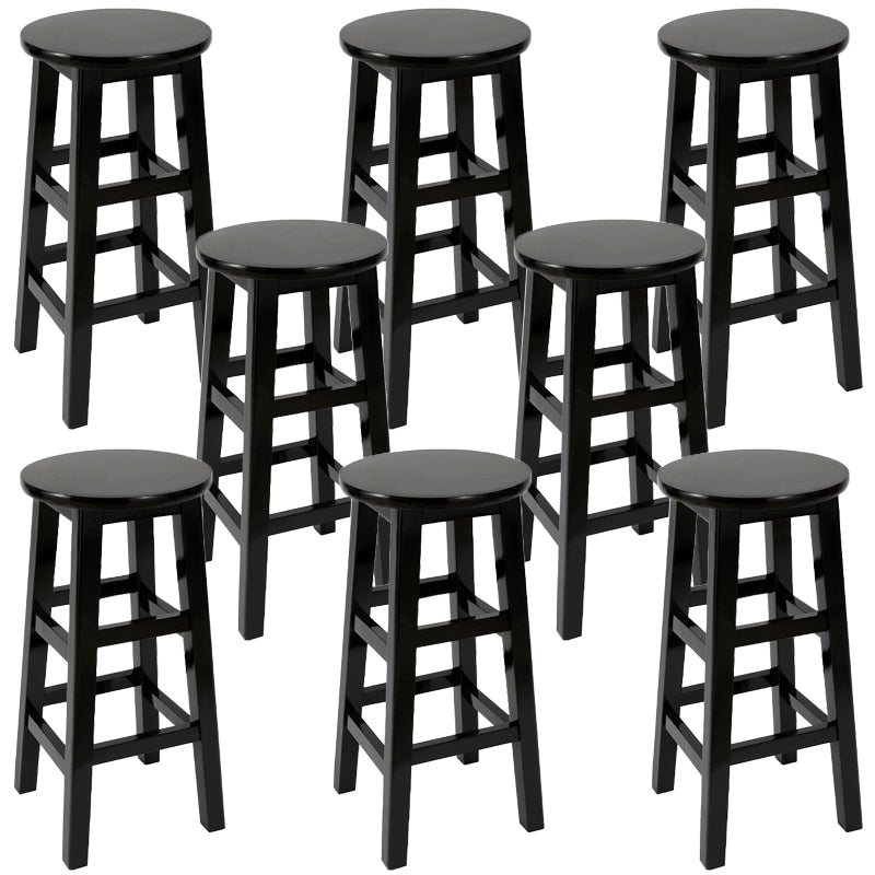 Modern Style Bar Stool Solid Wood Backless Bar Stools for Dining Room