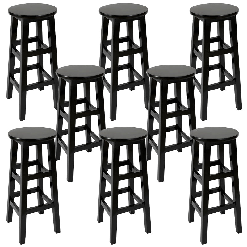 Modern Style Bar Stool Solid Wood Backless Bar Stools for Dining Room