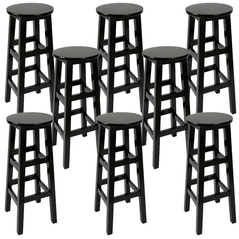 Modern Style Bar Stool Solid Wood Backless Bar Stools for Dining Room