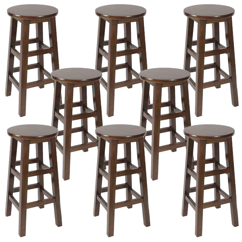 Modern Style Bar Stool Solid Wood Backless Bar Stools for Dining Room