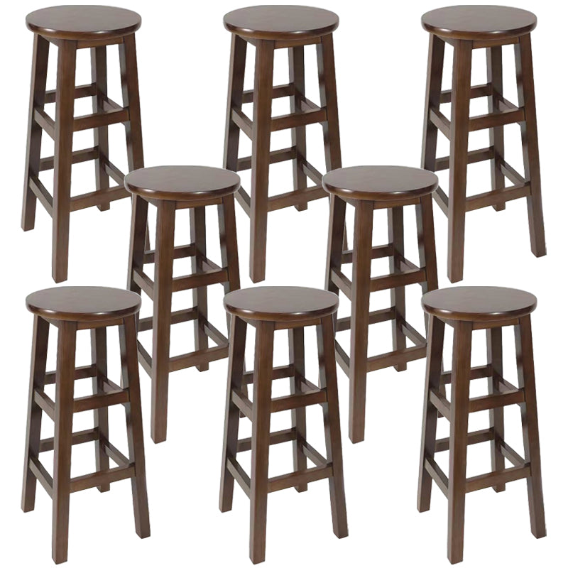 Modern Style Bar Stool Solid Wood Backless Bar Stools for Dining Room