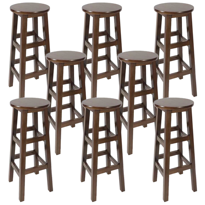 Modern Style Bar Stool Solid Wood Backless Bar Stools for Dining Room