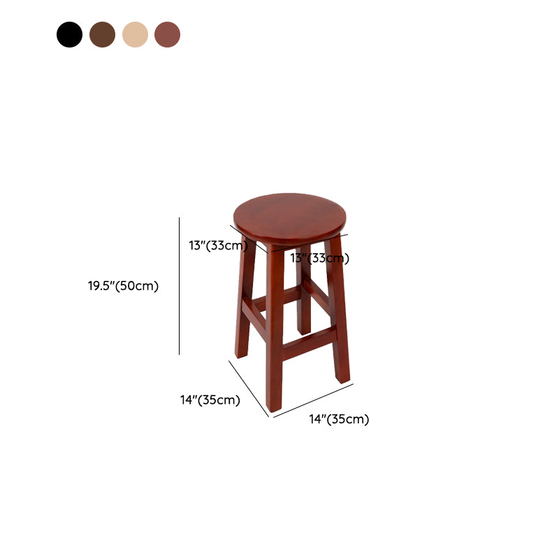 Modern Style Bar Stool Solid Wood Backless Bar Stools for Dining Room