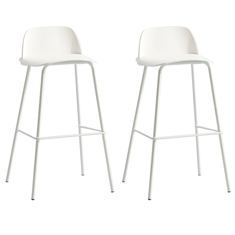 Low Back Dining Stools Armless Plastic Bar Stools with Footrest