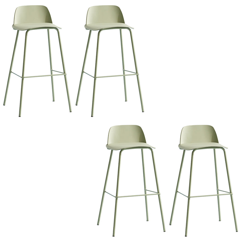 Low Back Dining Stools Armless Plastic Bar Stools with Footrest