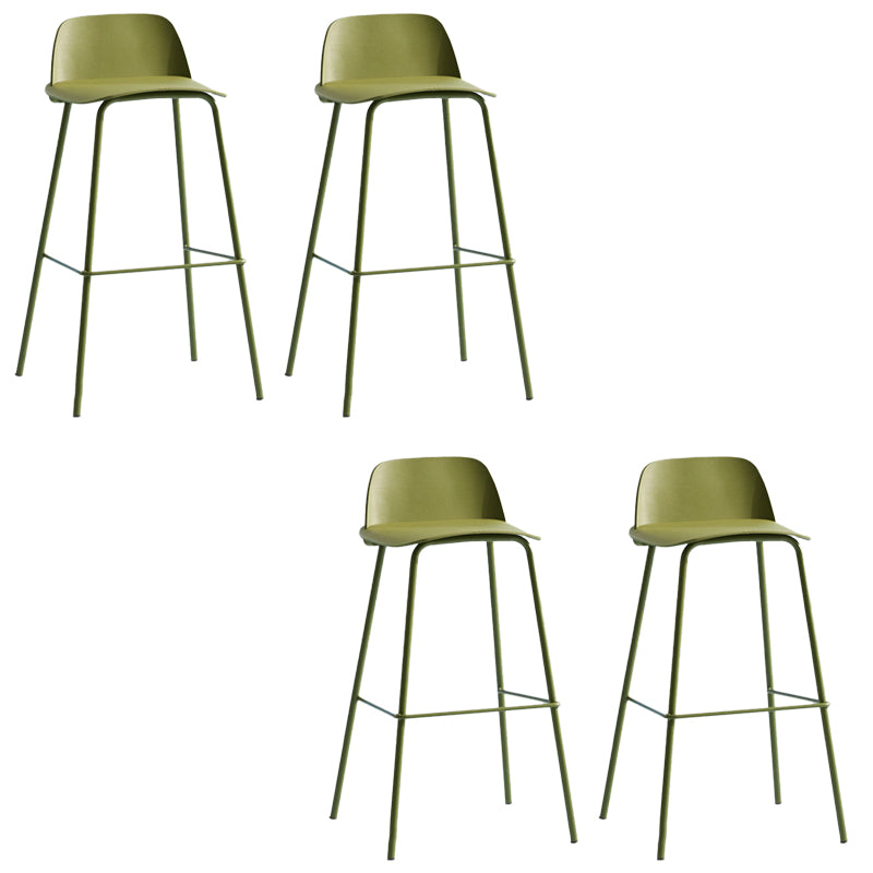 Low Back Dining Stools Armless Plastic Bar Stools with Footrest