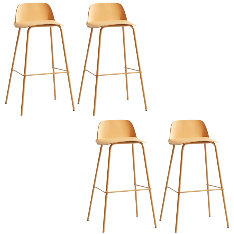 Low Back Dining Stools Armless Plastic Bar Stools with Footrest