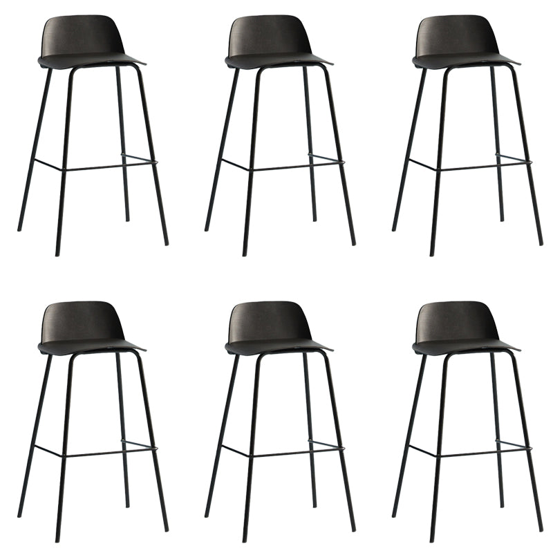Low Back Dining Stools Armless Plastic Bar Stools with Footrest