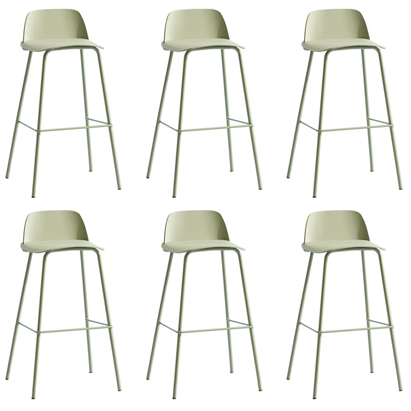 Low Back Dining Stools Armless Plastic Bar Stools with Footrest