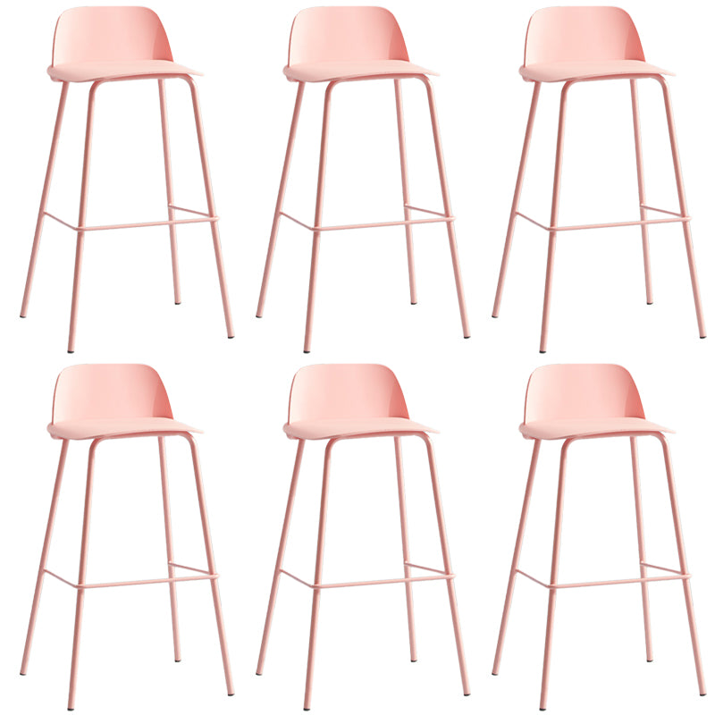 Low Back Dining Stools Armless Plastic Bar Stools with Footrest