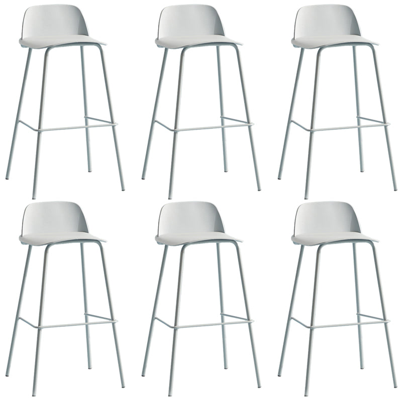 Low Back Dining Stools Armless Plastic Bar Stools with Footrest