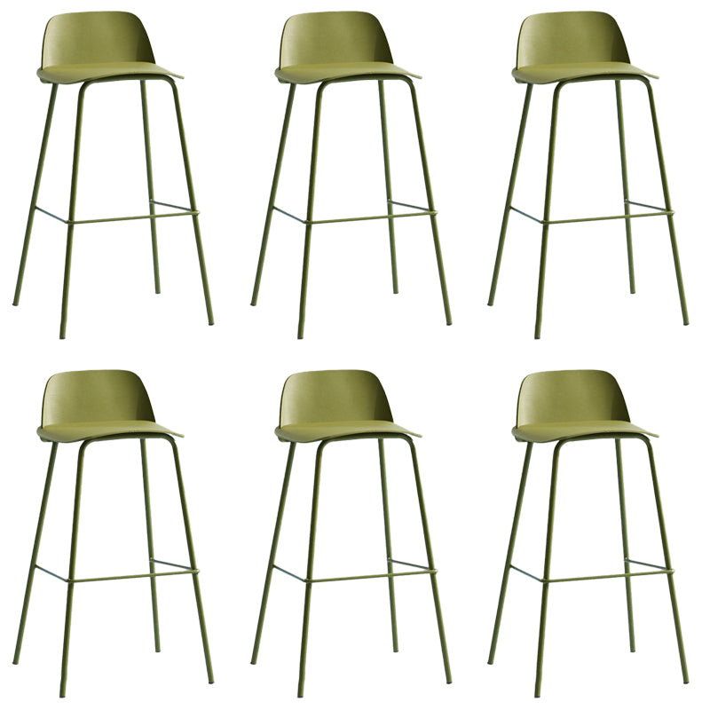 Low Back Dining Stools Armless Plastic Bar Stools with Footrest