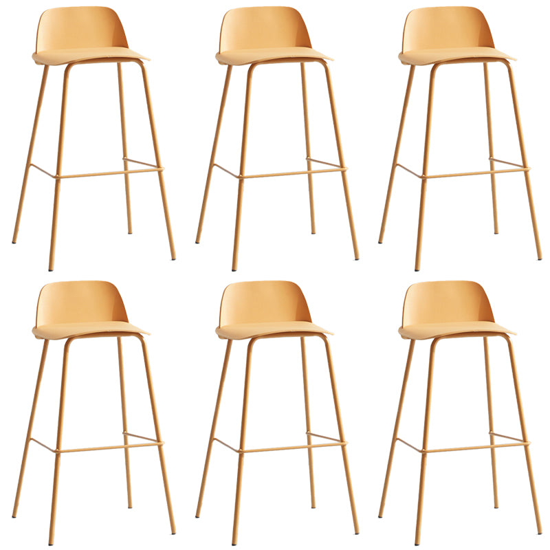 Low Back Dining Stools Armless Plastic Bar Stools with Footrest