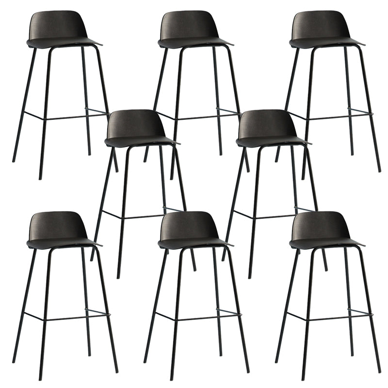 Low Back Dining Stools Armless Plastic Bar Stools with Footrest