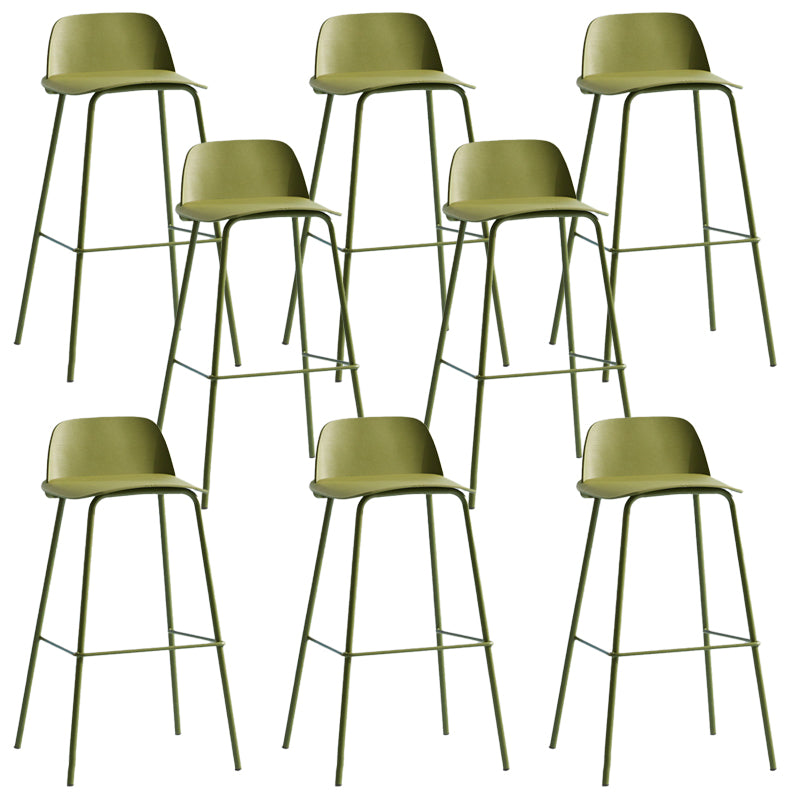 Low Back Dining Stools Armless Plastic Bar Stools with Footrest
