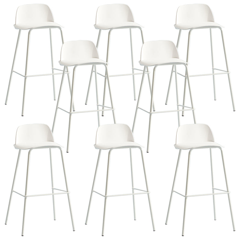 Low Back Dining Stools Armless Plastic Bar Stools with Footrest