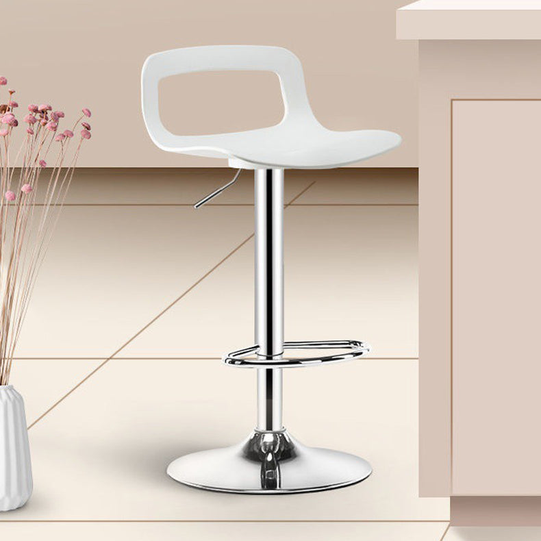 Plastic Low Back Barstools Adjustable Height Bar Stools with Metal Base