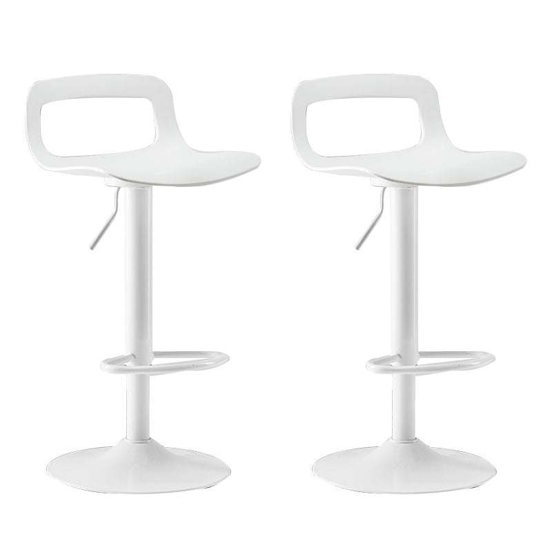 Plastic Low Back Barstools Adjustable Height Bar Stools with Metal Base