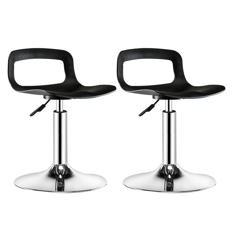 Plastic Low Back Barstools Adjustable Height Bar Stools with Metal Base