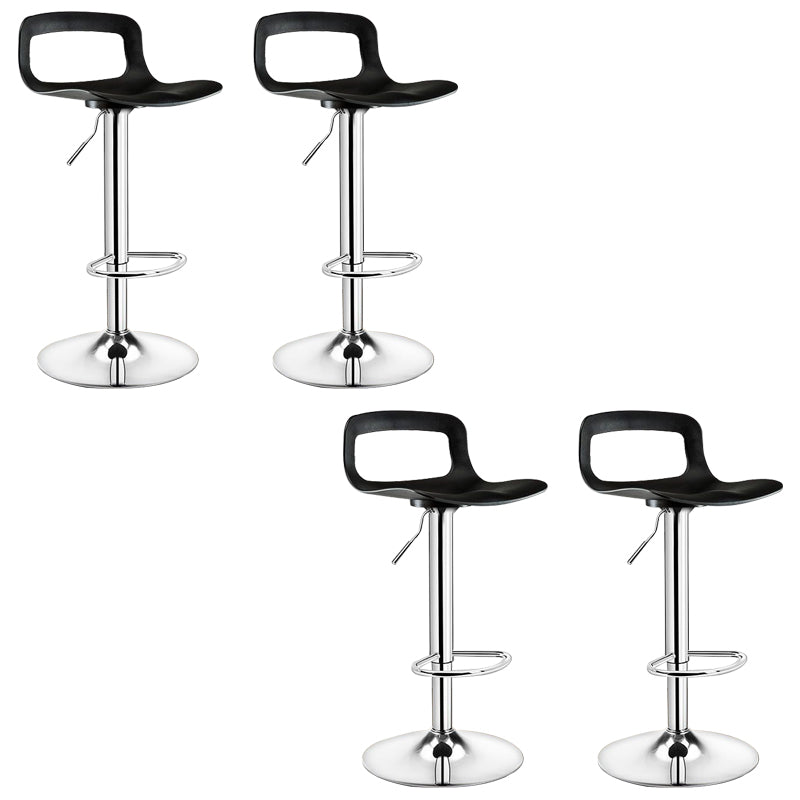 Plastic Low Back Barstools Adjustable Height Bar Stools with Metal Base