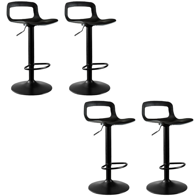 Plastic Low Back Barstools Adjustable Height Bar Stools with Metal Base