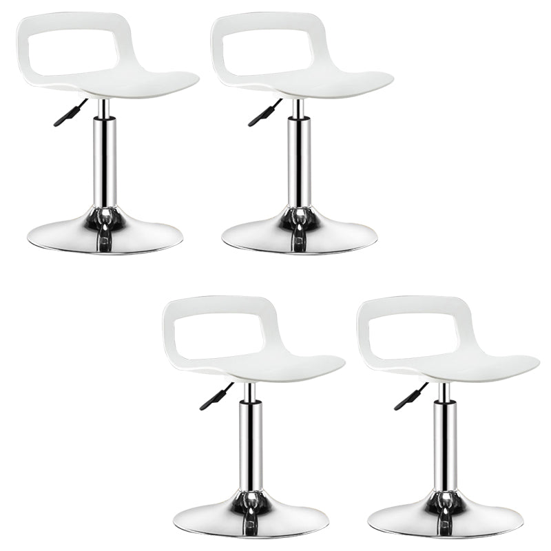 Plastic Low Back Barstools Adjustable Height Bar Stools with Metal Base