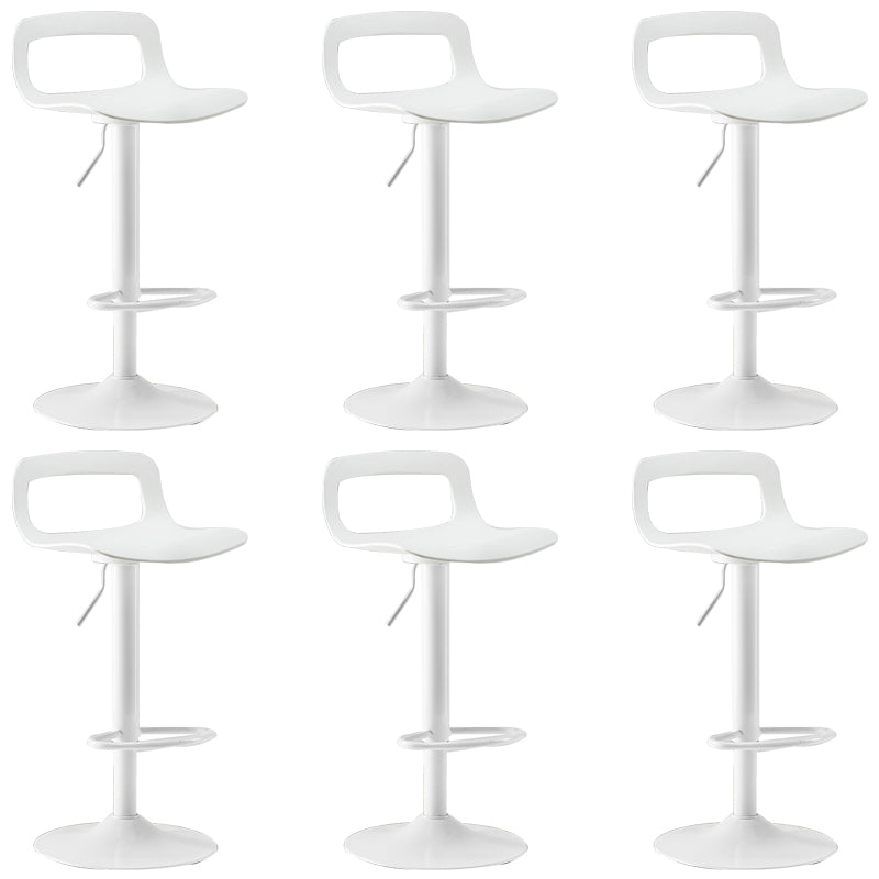 Plastic Low Back Barstools Adjustable Height Bar Stools with Metal Base