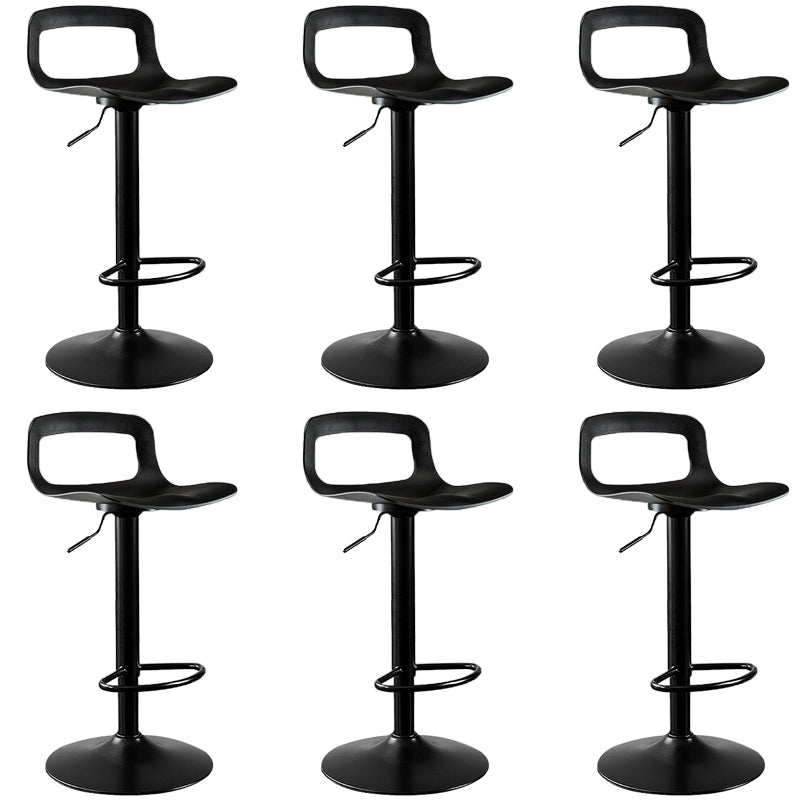 Plastic Low Back Barstools Adjustable Height Bar Stools with Metal Base