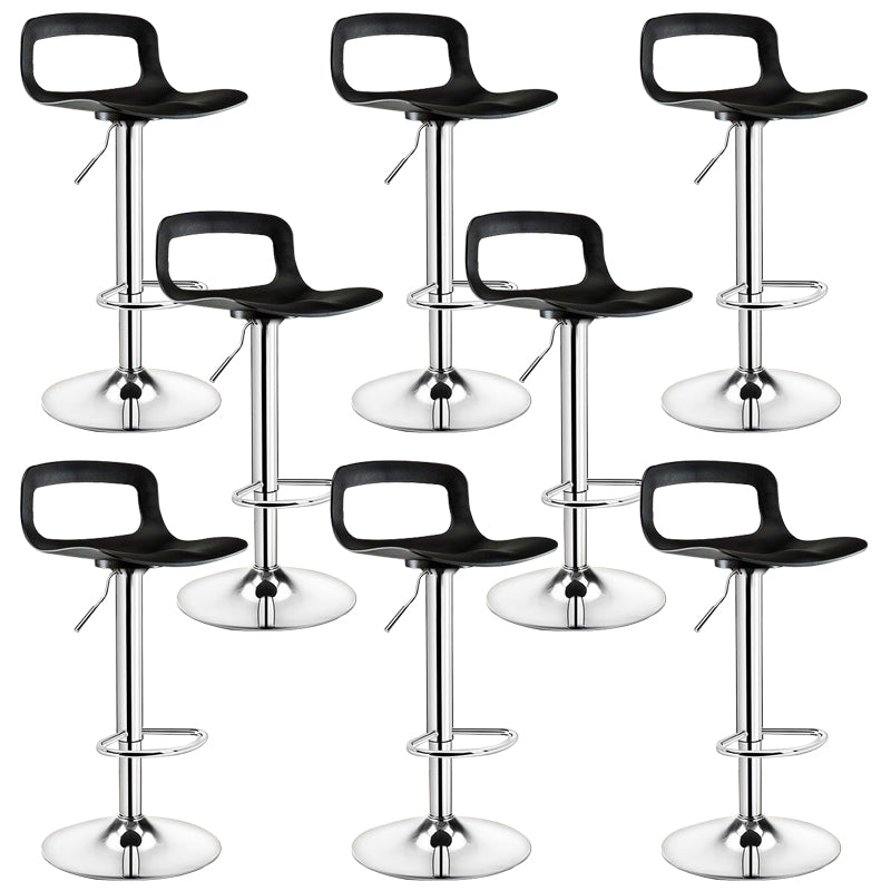 Plastic Low Back Barstools Adjustable Height Bar Stools with Metal Base