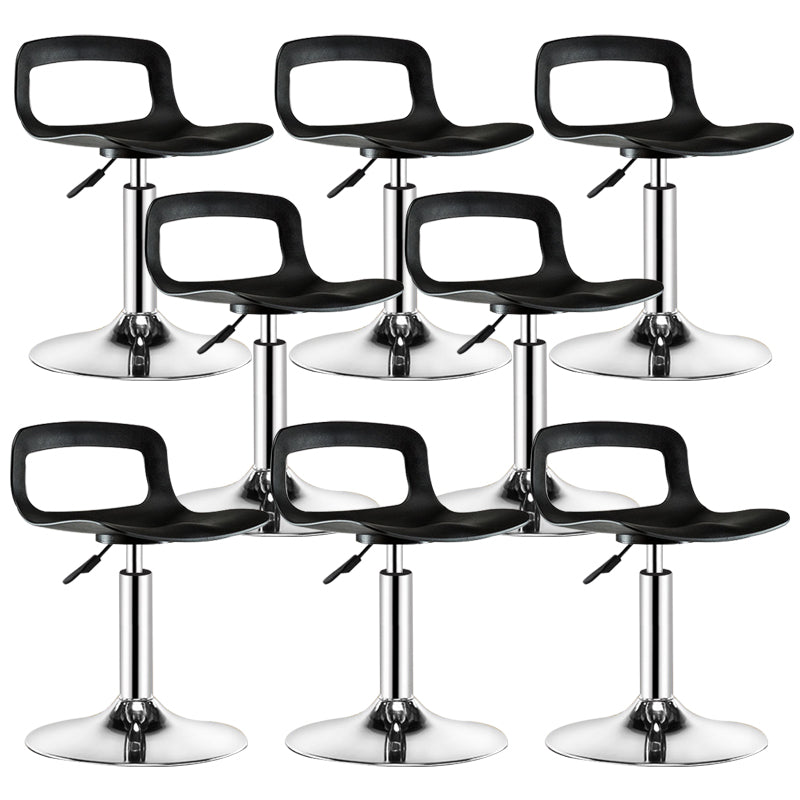 Plastic Low Back Barstools Adjustable Height Bar Stools with Metal Base