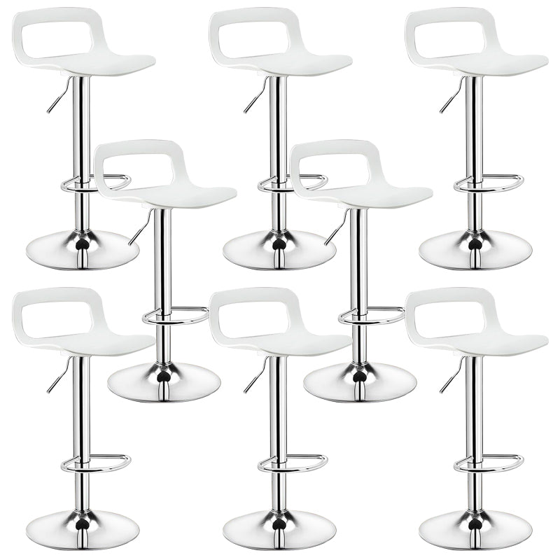 Plastic Low Back Barstools Adjustable Height Bar Stools with Metal Base