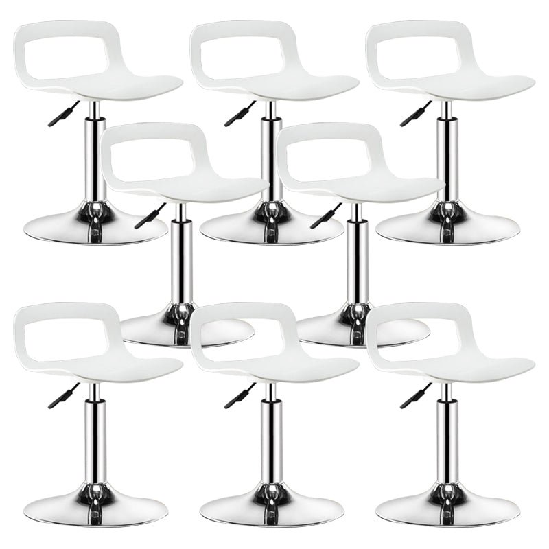 Plastic Low Back Barstools Adjustable Height Bar Stools with Metal Base