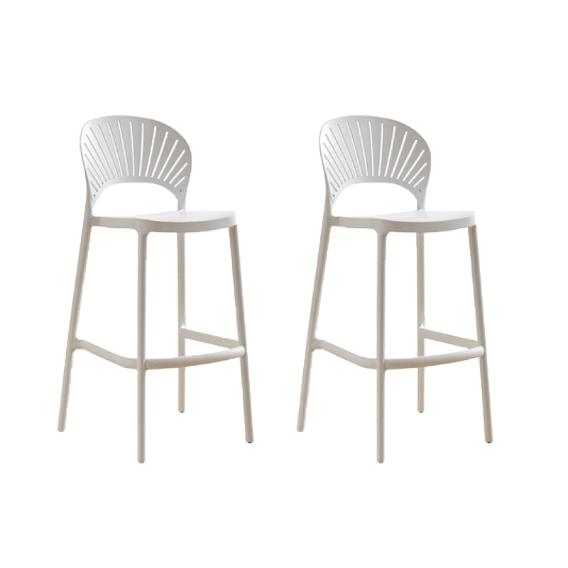 Low Back Plastic Dining Stools Armless Bar Stools with Footrest