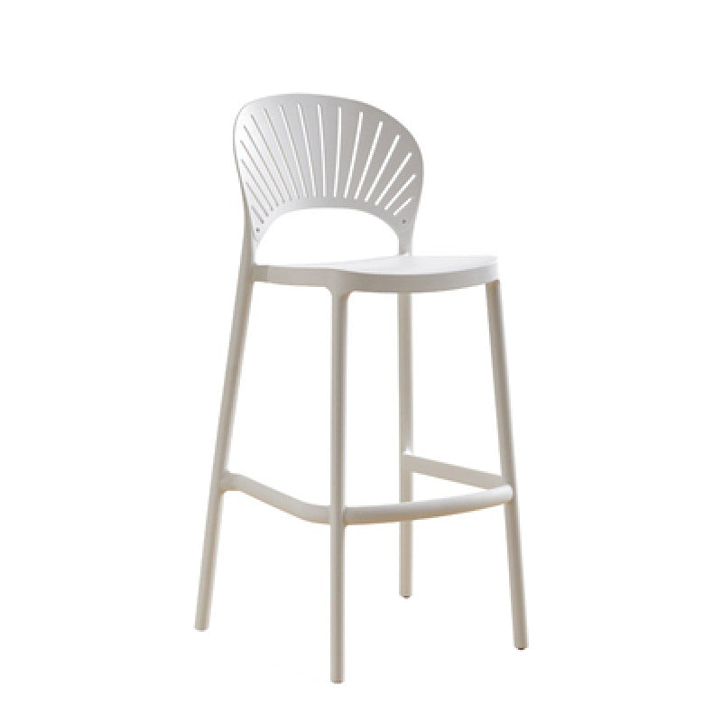 Low Back Plastic Dining Stools Armless Bar Stools with Footrest