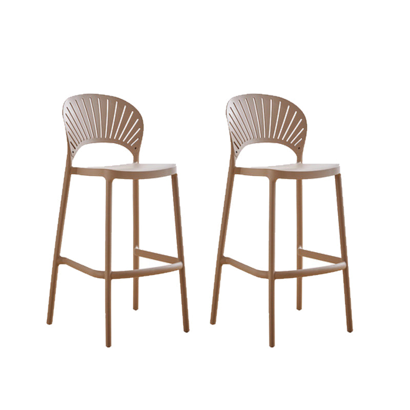 Low Back Plastic Dining Stools Armless Bar Stools with Footrest