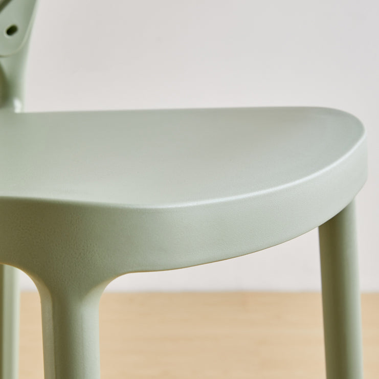 Low Back Plastic Dining Stools Armless Bar Stools with Footrest