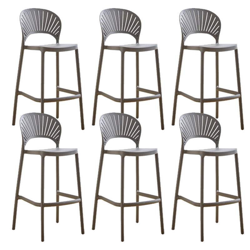 Low Back Plastic Dining Stools Armless Bar Stools with Footrest