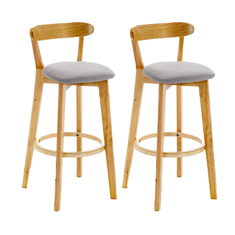 Industrial Armless Backrest Counter Stool Rubber Wood Bar Stool with Cushion for Cafe