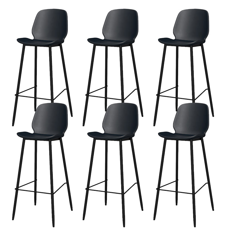 Modern Style Low Back Bar-stool Pu Leather Counter Bar Stool with Metal Legs for Home
