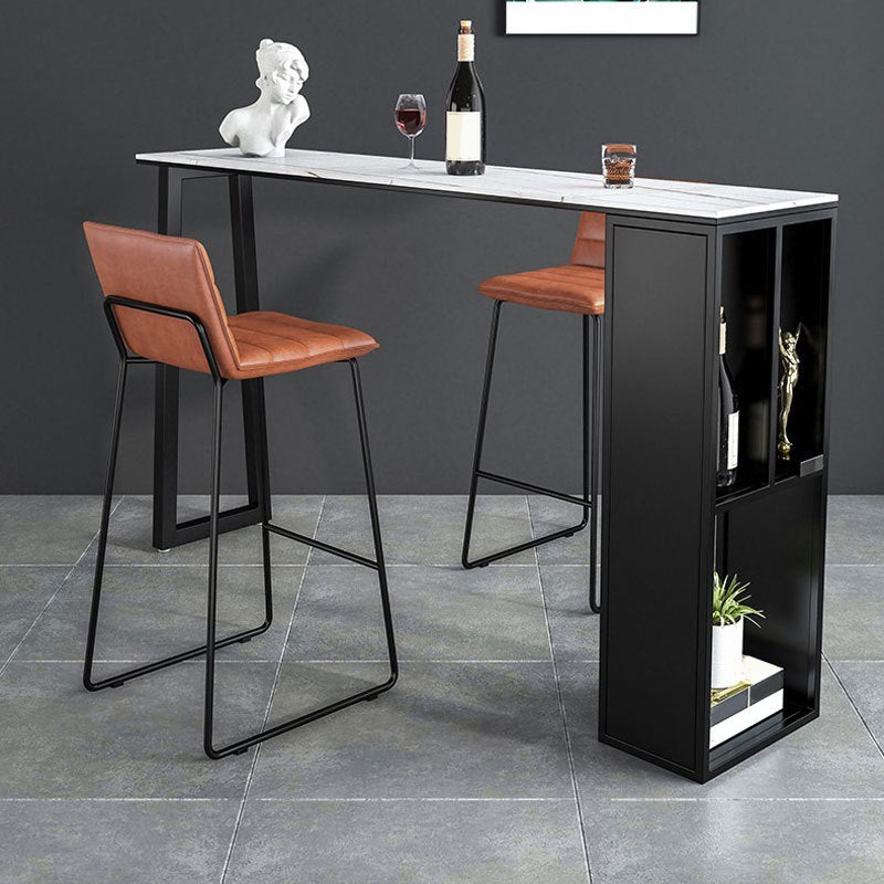 Modern Style Low Back Bar-stool Pu Leather Counter Bar Stool with Metal Legs for Home