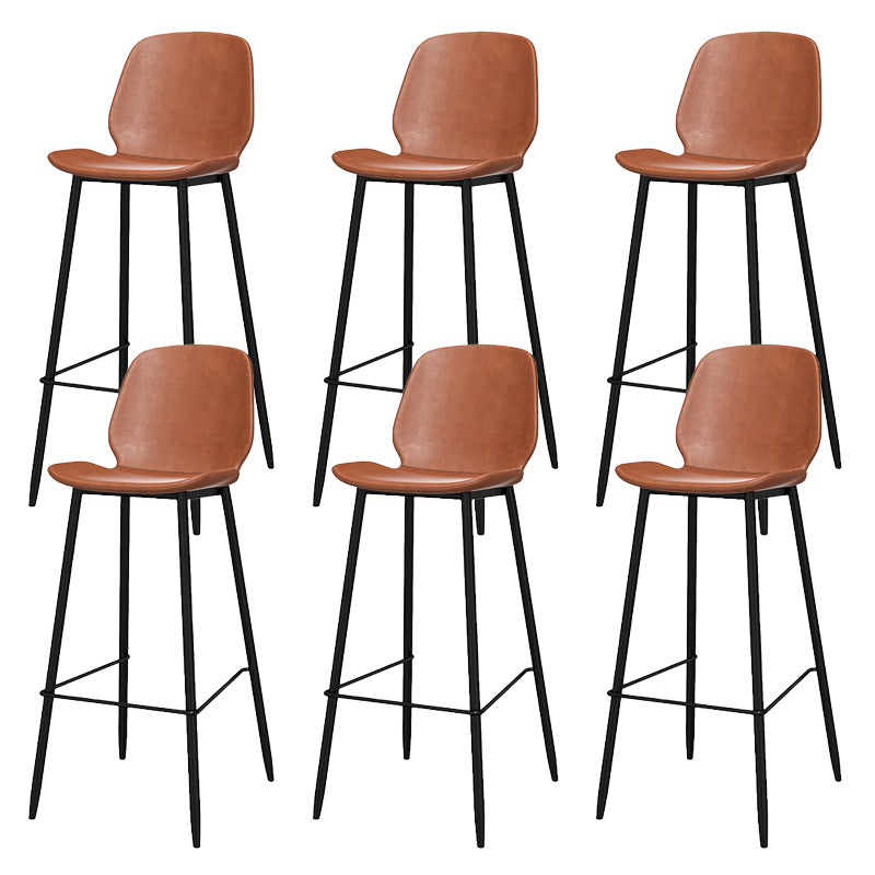 Modern Style Low Back Bar-stool Pu Leather Counter Bar Stool with Metal Legs for Home
