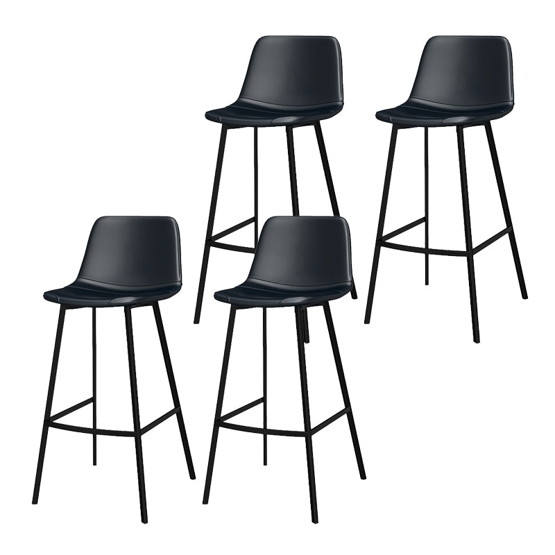 Modern Style Low Back Bar-stool Pu Leather Counter Bar Stool with Metal Legs for Home
