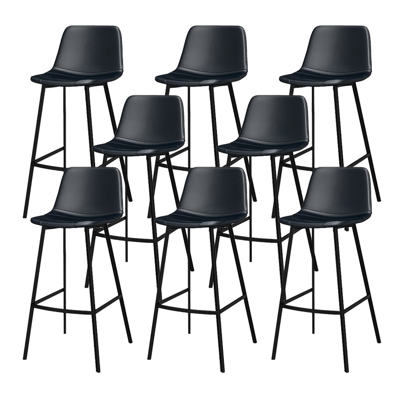 Modern Style Low Back Bar-stool Pu Leather Counter Bar Stool with Metal Legs for Home