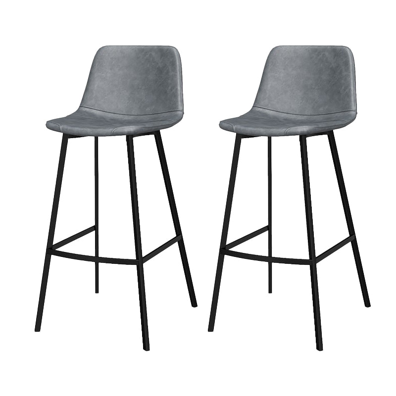 Modern Style Low Back Bar-stool Pu Leather Counter Bar Stool with Metal Legs for Home